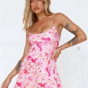 Hello Molly Pink Floral Mini Dress